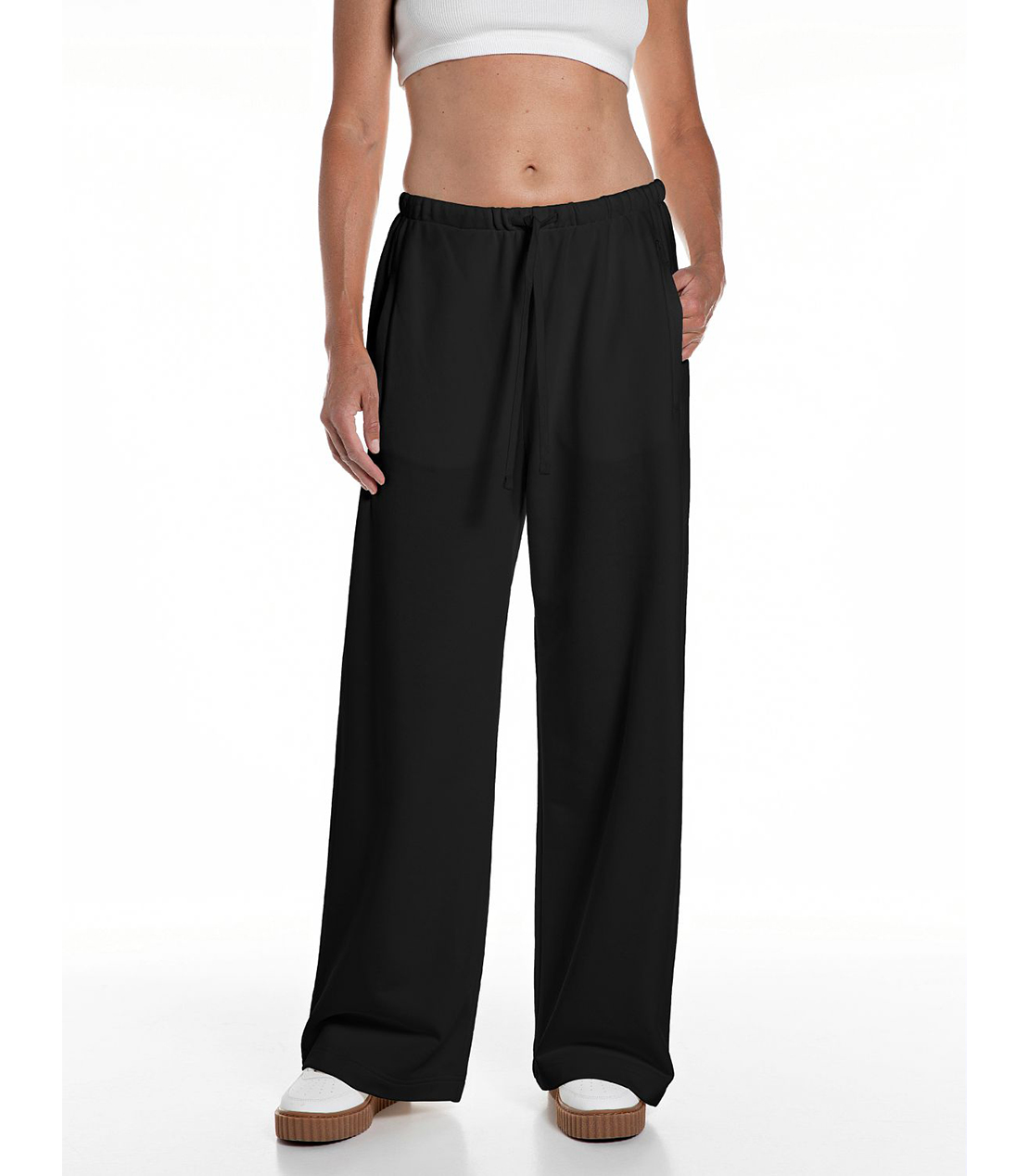 コットンテリーワイドレッグパンツ 詳細画像 ブラック 1